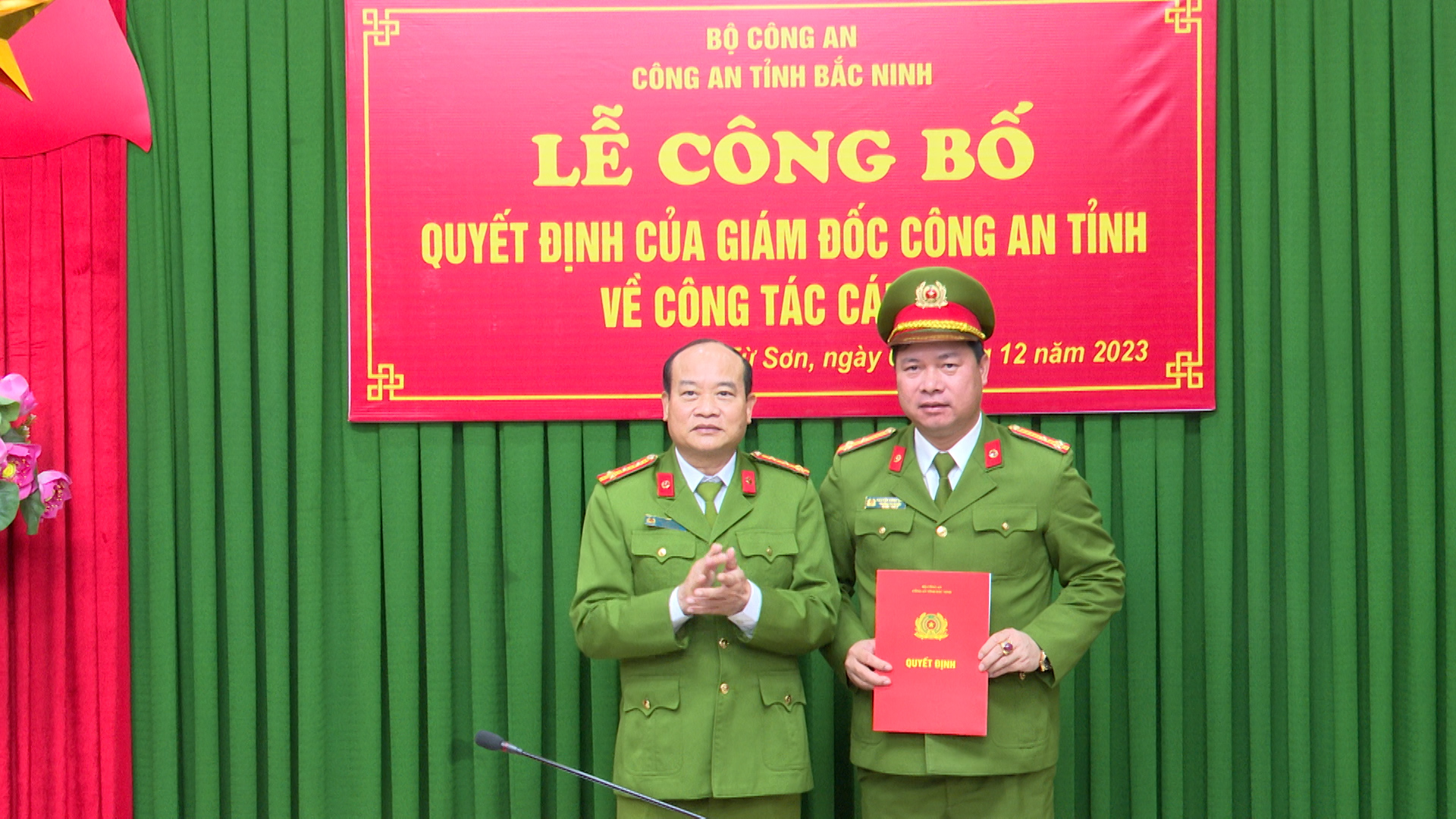 Công bố quyết định của Giám đốc Công an Bắc Ninh về công tác cán bộ